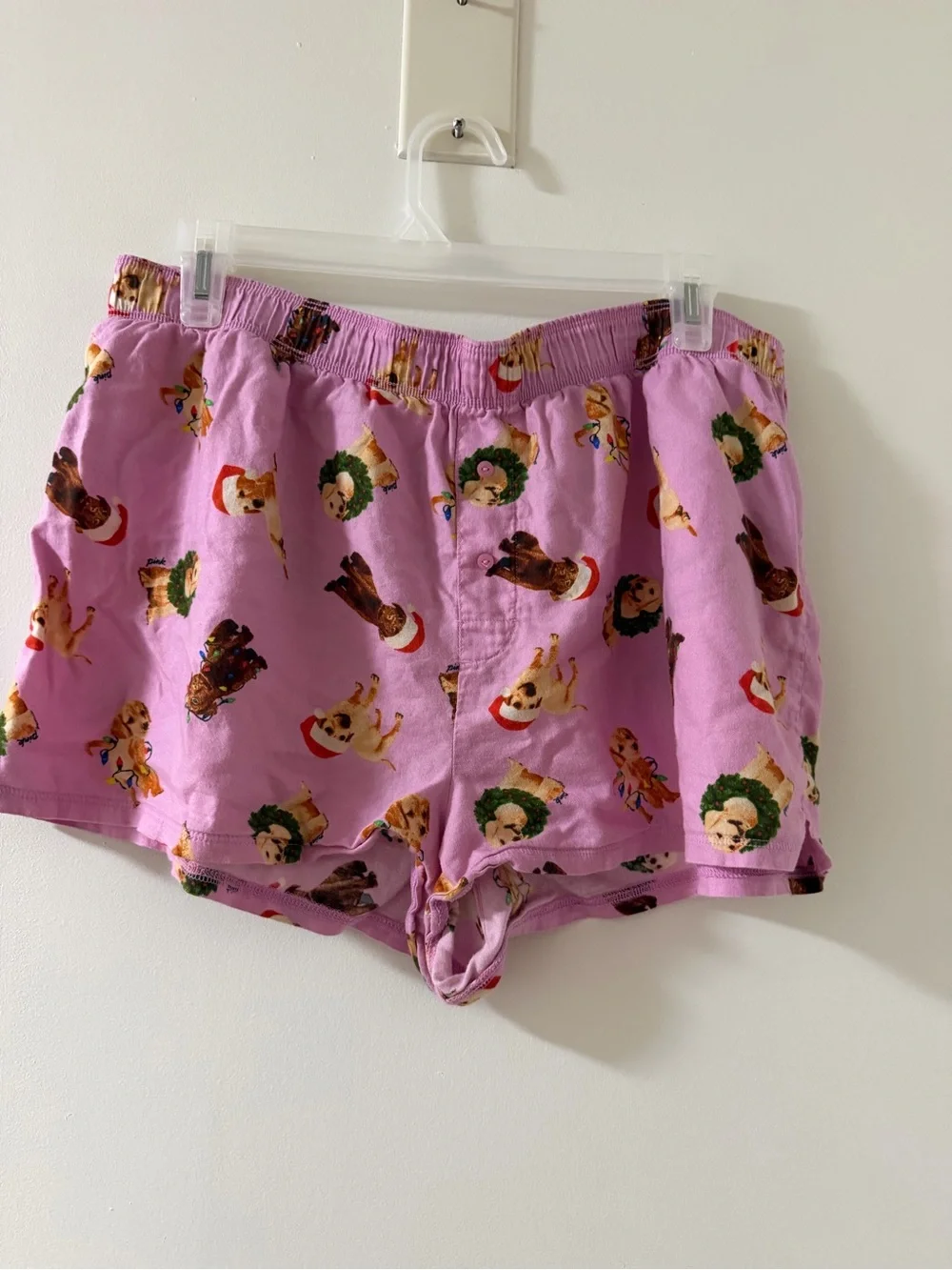 PINK Victoria's Secret Lilac Holiday Dog Print Athletic Shorts